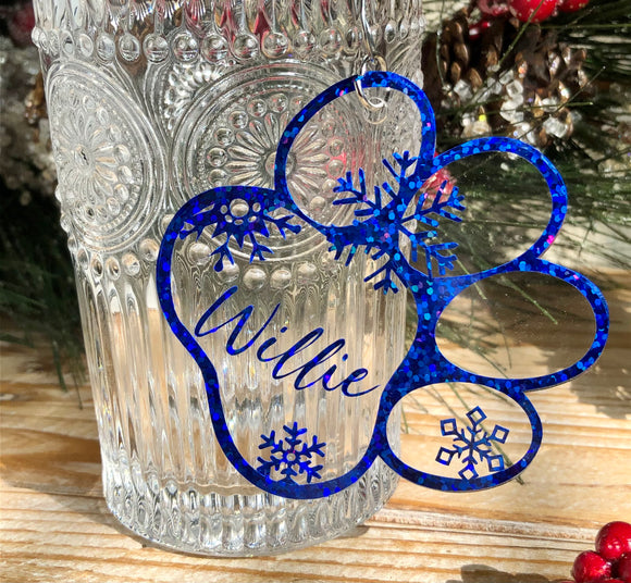 Personalized pawprint ornament