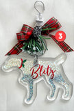 personalized weimaraner or German Shorthaired Pointer Christmas Ornament